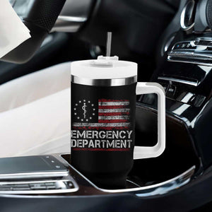 ER Nurse Emegency Department Tumbler With Handle Vintage American Flag Healthcare Nursing TS11 Print Your Wear