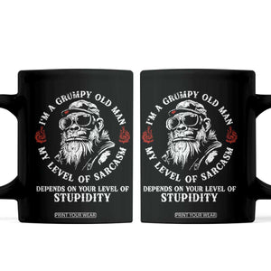 I Am A Grumpy Old Man My Level Of Sarcasm Depends On Your Level Of Stupidity Coffee Mug Funny Old Bigfoot