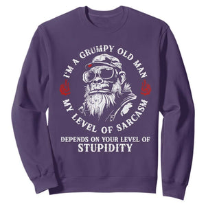 I Am A Grumpy Old Man My Level Of Sarcasm Depends On Your Level Of Stupidity Sweatshirt Funny Old Bigfoot