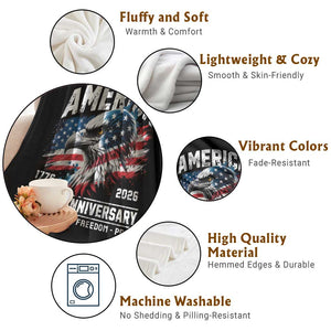 America 250th Anniversary Throw Blanket USA Patriotic Eagle 1776 2026 Independence Freedom Pride TS11 Print Your Wear