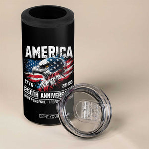 America 250th Anniversary 4 in 1 Can Cooler Tumbler USA Patriotic Eagle 1776 2026 Independence Freedom Pride TS11 Print Your Wear
