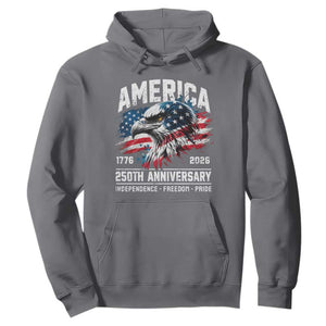 America 250th Anniversary Hoodie USA Patriotic Eagle 1776 2026 Independence Freedom Pride TS11 Charcoal Print Your Wear