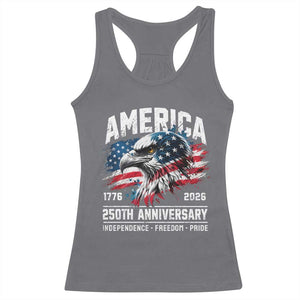 America 250th Anniversary Racerback Tank Top USA Patriotic Eagle 1776 2026 Independence Freedom Pride TS11 Charcoal Print Your Wear