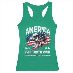 America 250th Anniversary Racerback Tank Top USA Patriotic Eagle 1776 2026 Independence Freedom Pride TS11 Irish Green Print Your Wear