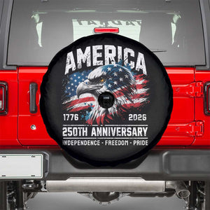 America 250th Anniversary Spare Tire Cover USA Patriotic Eagle 1776 2026 Independence Freedom Pride TS11 Black Print Your Wear