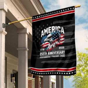 America 250th Anniversary Patriotic Garden Flag USA Eagle 1776 2026 Independence Freedom Pride TS11 Distressed Black Red Print Your Wear