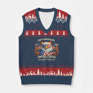 250 Anniversary USA 250th American 250 Years 4th July 2026 V-Neck Knit Sweater Vest TS11 Navy Red Print Your Wear