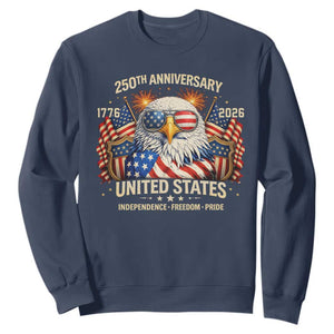 250 Anniversary USA 250th American 250 Years 4th July 2026 Sweatshirt TS11 Navy Print Your Wear