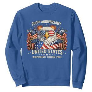 250 Anniversary USA 250th American 250 Years 4th July 2026 Sweatshirt TS11 Royal Blue Print Your Wear