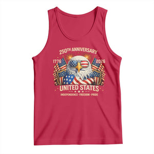 250 Anniversary USA 250th American 250 Years 4th July 2026 Tank Top TS11 Red Print Your Wear