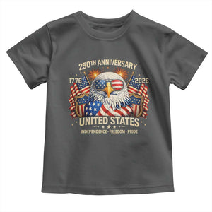 250 Anniversary USA 250th American 250 Years 4th July 2026 Toddler T Shirt TS11 Dark Heather Print Your Wear