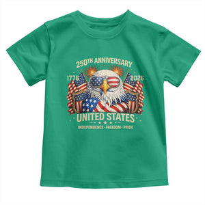 250 Anniversary USA 250th American 250 Years 4th July 2026 Toddler T Shirt TS11 Irish Green Print Your Wear
