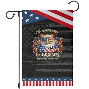 250 Anniversary USA 250th American 250 Years 4th July 2026 Patriotic Garden Flag TS11 Distressed Black Blue Print Your Wear