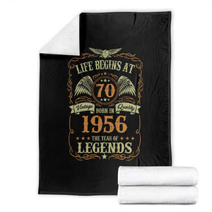 70th Birthday Throw Blanket Life Begins At 70 Born In 1956 The Year Of Legends TS11 Black Print Your Wear