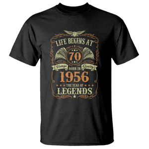 70th Birthday T Shirt Life Begins At 70 Born In 1956 The Year Of Legends TS11 Black Print Your Wear