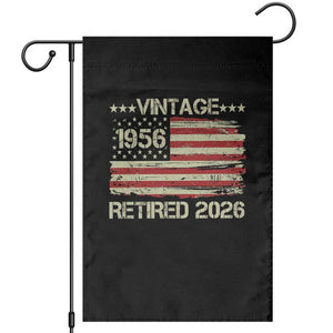 70th Birthday Retirement Garden Flag Vintage 1956 Retired 2026 American Flag TS11 Black Print Your Wear