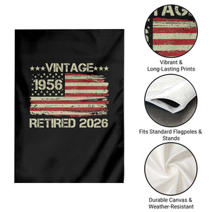 70th Birthday Retirement Garden Flag Vintage 1956 Retired 2026 American Flag TS11 Print Your Wear