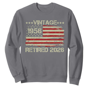 70th Birthday Retirement Sweatshirt Vintage 1956 Retired 2026 American Flag TS11 Charcoal Print Your Wear