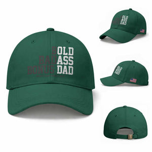Bold Badass Bonus Dad Baseball Cap Old Ass Dad Funny Father's Day Gift TS11 Baseball Cap Universal Fit Irish Green Print Your Wear
