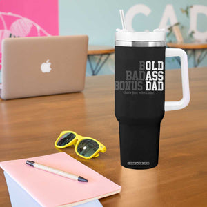 Bold Badass Bonus Dad Tumbler With Handle Old Ass Dad Funny Father's Day Gift TS11 Print Your Wear