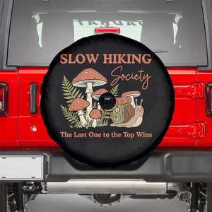 Slow Hiking Society The Last One to The Top Wins Spare Tire Cover Funny Snail Mountaineering TS11 Black Print Your Wear