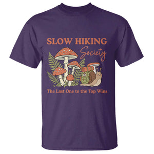 Slow Hiking Society The Last One to The Top Wins T Shirt Funny Snail Mountaineering TS11 Purple Print Your Wear