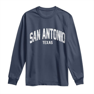 San Antonio Texas TX Vintage Long Sleeve Shirt TS11 Navy Print Your Wear