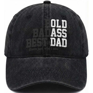 Bold Badass Best Dad Washed Cotton Baseball Cap Funny Old Ass Father Gag Gift TS11 Print Your Wear