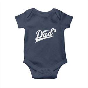 Dad Of Three Baby Onesie Funny Daddy 3 Promoted for The Second Time TS11 Navy Print Your Wear