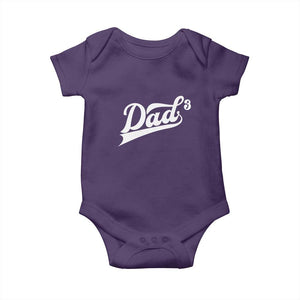 Dad Of Three Baby Onesie Funny Daddy 3 Promoted for The Second Time TS11 Purple Print Your Wear