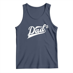 Dad Of Three Tank Top Funny Daddy 3 Promoted for The Second Time TS11 Navy Print Your Wear
