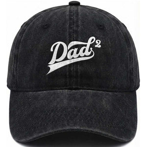 Dad Of Two Washed Cotton Baseball Cap Funny Daddy 2 Promoted for The Second Time TS11 Print Your Wear