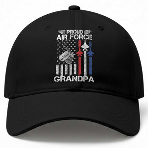 Proud Air Force Grandpa Baseball Cap Military Army Grandfather Vintage American Flag