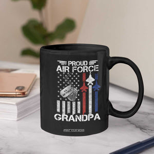 Proud Air Force Grandpa Coffee Mug Military Army Grandfather Vintage American Flag TS11 Print Your Wear