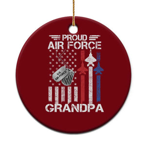 Proud Air Force Grandpa Ceramic Ornament Military Army Grandfather Vintage American Flag