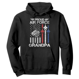 Proud Air Force Grandpa Hoodie Military Army Grandfather Vintage American Flag