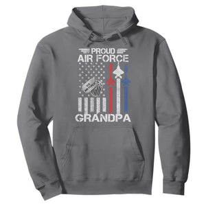Proud Air Force Grandpa Hoodie Military Army Grandfather Vintage American Flag