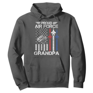 Proud Air Force Grandpa Hoodie Military Army Grandfather Vintage American Flag