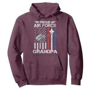 Proud Air Force Grandpa Hoodie Military Army Grandfather Vintage American Flag