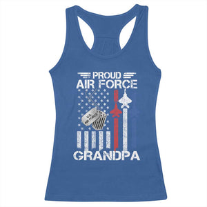 Proud Air Force Grandpa Racerback Tank Top Military Army Grandfather Vintage American Flag