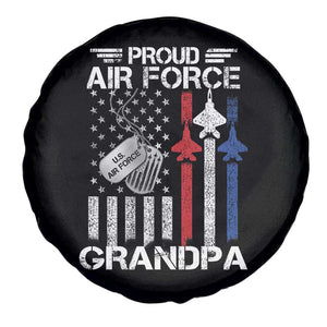 Proud Air Force Grandpa Spare Tire Cover Military Army Grandfather Vintage American Flag TS11 Print Your Wear