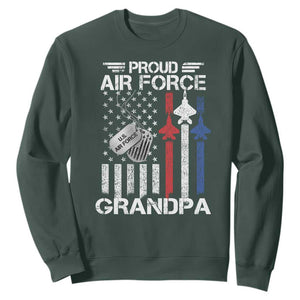 Proud Air Force Grandpa Sweatshirt Military Army Grandfather Vintage American Flag