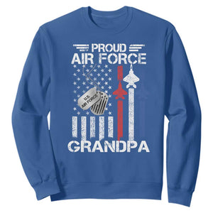 Proud Air Force Grandpa Sweatshirt Military Army Grandfather Vintage American Flag