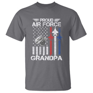Proud Air Force Grandpa T Shirt Military Army Grandfather Vintage American Flag