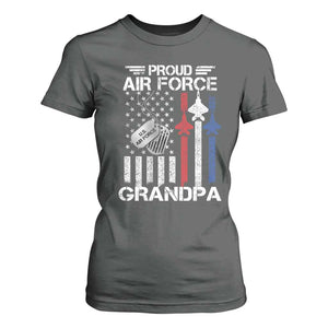 Proud Air Force Grandpa T Shirt For Women Military Army Grandfather Vintage American Flag
