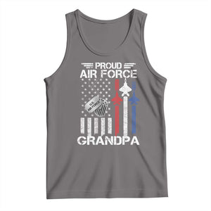 Proud Air Force Grandpa Tank Top Military Army Grandfather Vintage American Flag