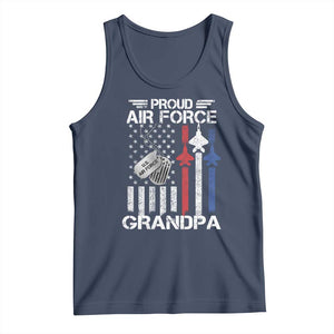 Proud Air Force Grandpa Tank Top Military Army Grandfather Vintage American Flag