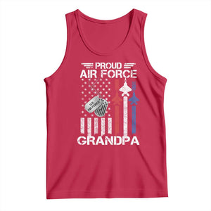 Proud Air Force Grandpa Tank Top Military Army Grandfather Vintage American Flag
