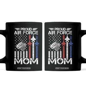 Proud Air Force Mom Coffee Mug Military Army Mama Vintage American Flag TS11 Black Print Your Wear