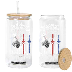 Proud Air Force Mom Glass Can Military Army Mama Vintage American Flag TS11 Print Your Wear